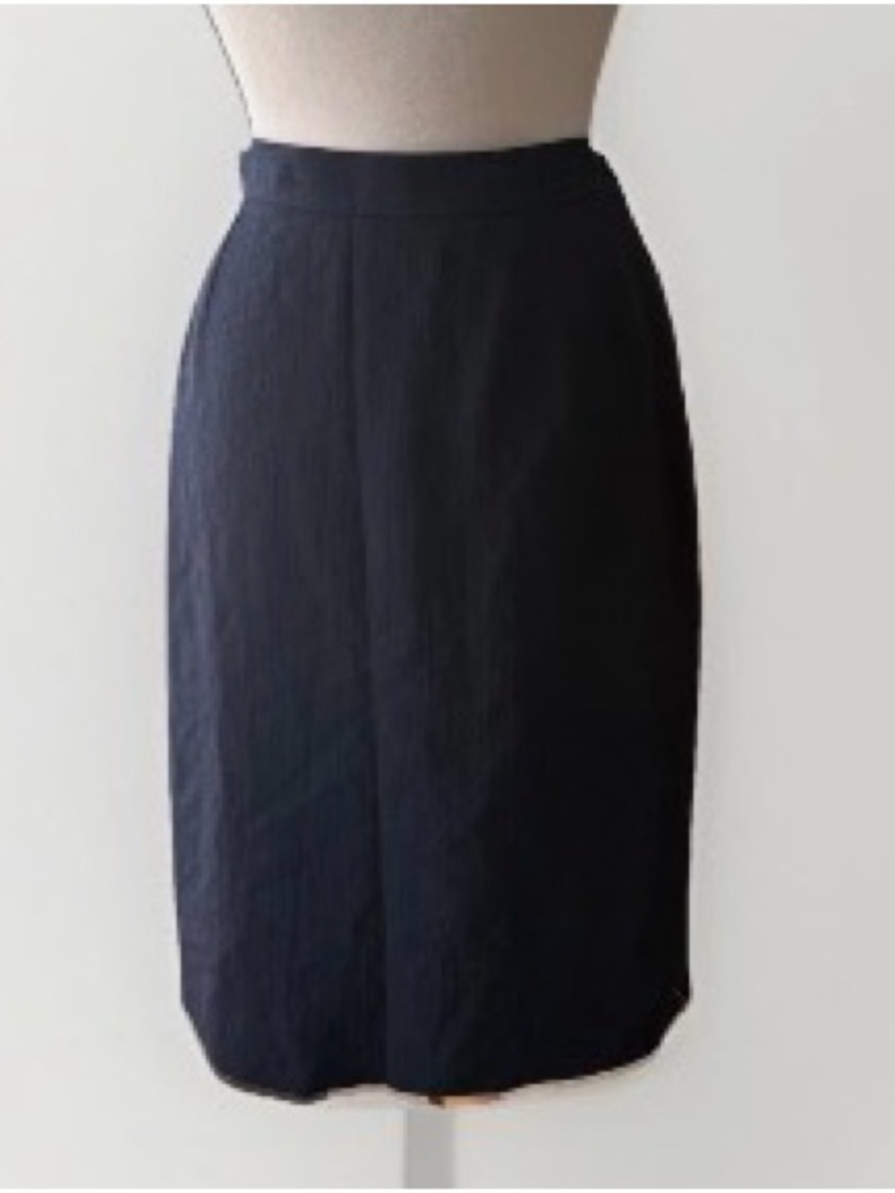 YSL 42=US 10 Navy Wool Skirt Yves Saint Laurent EUC Msrp:$1300